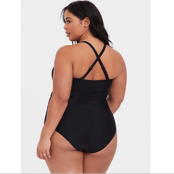 NWT TORRID PLUS Black Sexy Swim Suit 3X - Picture 2 of 8